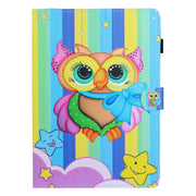 For Lenovo Tab P12 2023 / TB370FU Coloured Drawing Stitching Smart Leather Tablet Case(Rainbow Owl)