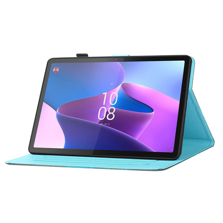 For Lenovo Tab P12 2023 / TB370FU Coloured Drawing Stitching Smart Leather Tablet Case(Butterfly Tower) - Lenovo by PMC TechLife | Online Shopping South Africa | PMC TechLife | Buy Now Pay Later Mobicred