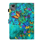 For Lenovo Tab M11/ Xiaoxin Pad 11 2024 Coloured Drawing Stitching Smart Leather Tablet Case(Green Butterfly)