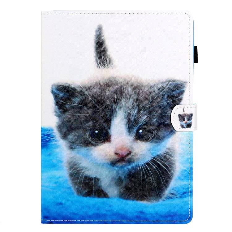 For Lenovo Tab M11/ Xiaoxin Pad 11 2024 Coloured Drawing Stitching Smart Leather Tablet Case(Blue White Cat) - free shipping - PMC Jewellery - Order now!