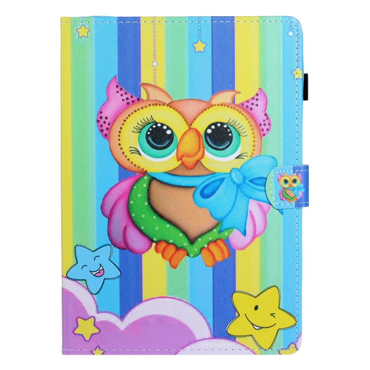 For Lenovo Tab M11/ Xiaoxin Pad 11 2024 Coloured Drawing Stitching Smart Leather Tablet Case(Rainbow Owl)