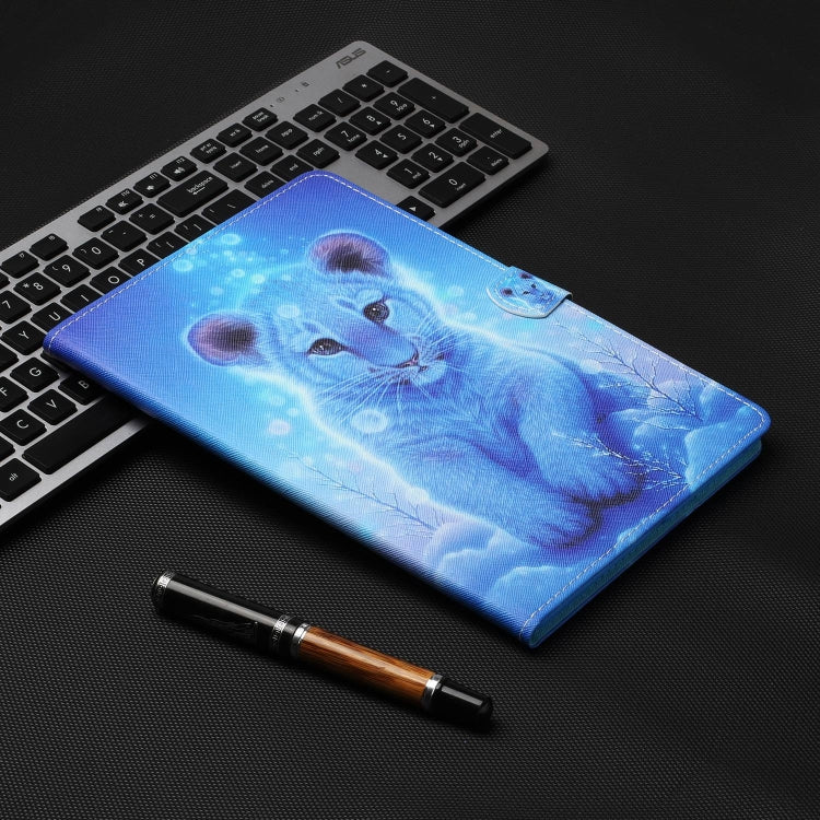 For Lenovo Tab P12 2023 / TB370FU Coloured Drawing Stitching Smart Leather Tablet Case(Little Tiger)
