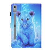 For Lenovo Tab P12 2023 / TB370FU Coloured Drawing Stitching Smart Leather Tablet Case(Little Tiger)