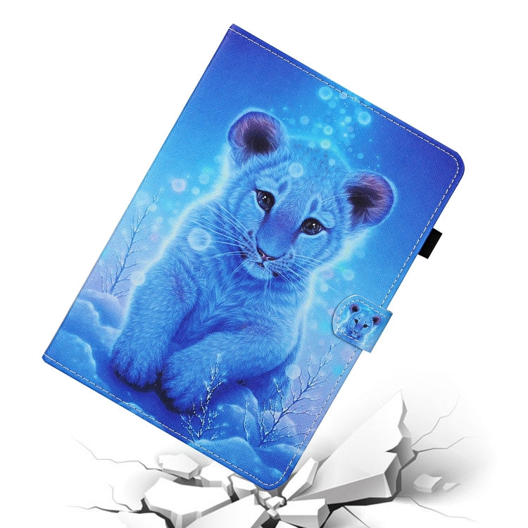 For Lenovo Tab P12 2023 / TB370FU Coloured Drawing Stitching Smart Leather Tablet Case(Little Tiger)