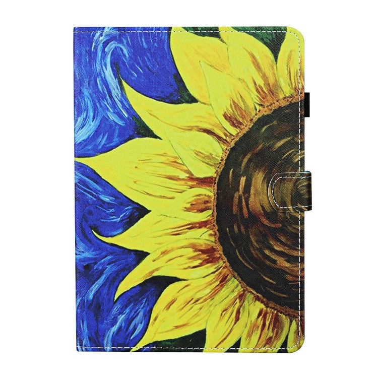 For Lenovo Tab P12 2023 / TB370FU Coloured Drawing Stitching Smart Leather Tablet Case(Sunflower)