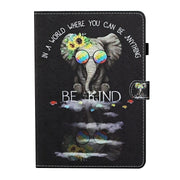 For Lenovo Tab P12 2023 / TB370FU Coloured Drawing Stitching Smart Leather Tablet Case(Glasses Elephant)