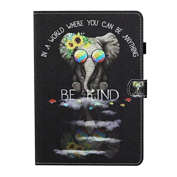 For Lenovo Tab P12 2023 / TB370FU Coloured Drawing Stitching Smart Leather Tablet Case(Glasses Elephant)