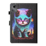 For Lenovo Tab M11/ Xiaoxin Pad 11 2024 Coloured Drawing Stitching Smart Leather Tablet Case(Night Cat)