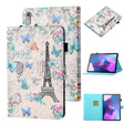 For Lenovo Tab P12 2023 / TB370FU Coloured Drawing Stitching Smart Leather Tablet Case(Tower Butterflies) - Lenovo by PMC TechLife | Online Shopping South Africa | PMC TechLife | Buy Now Pay Later Mobicred