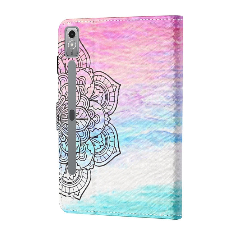 For Lenovo Tab P12 2023 / TB370FU Coloured Drawing Stitching Smart Leather Tablet Case(Colorful Mandala)