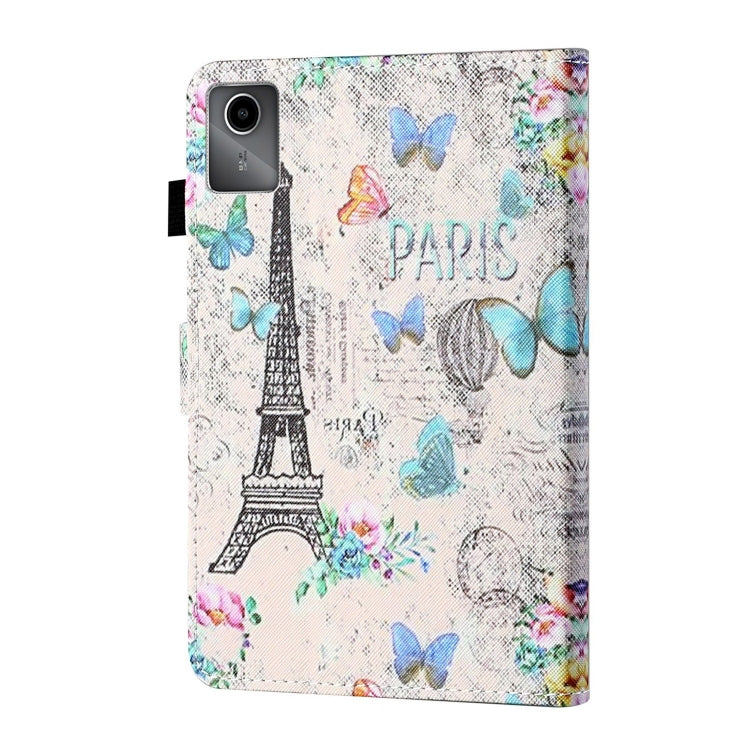 For Lenovo Tab M11/ Xiaoxin Pad 11 2024 Coloured Drawing Stitching Smart Leather Tablet Case(Tower Butterflies)