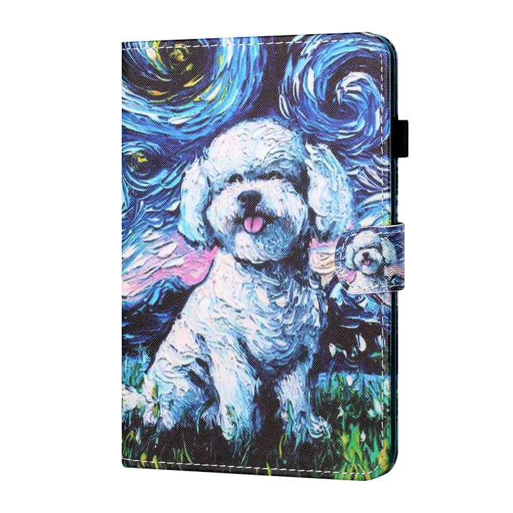 For Lenovo Tab P12 2023 / TB370FU Coloured Drawing Stitching Smart Leather Tablet Case(Oil Painting Dog)