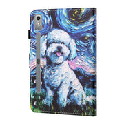 For Lenovo Tab P12 2023 / TB370FU Coloured Drawing Stitching Smart Leather Tablet Case(Oil Painting Dog)
