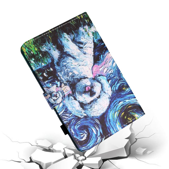 For Lenovo Tab P12 2023 / TB370FU Coloured Drawing Stitching Smart Leather Tablet Case(Oil Painting Dog)