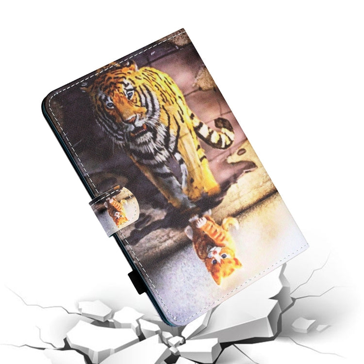 For Lenovo Tab P12 2023 / TB370FU Coloured Drawing Stitching Smart Leather Tablet Case(Cat and Tiger)