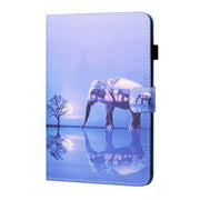 For Lenovo Tab P12 2023 / TB370FU Coloured Drawing Stitching Smart Leather Tablet Case(Tree and Elephant)