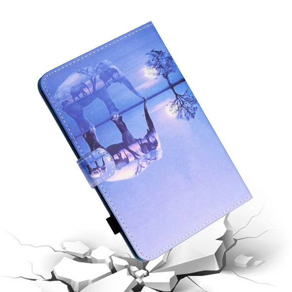 For Lenovo Tab P12 2023 / TB370FU Coloured Drawing Stitching Smart Leather Tablet Case(Tree and Elephant)