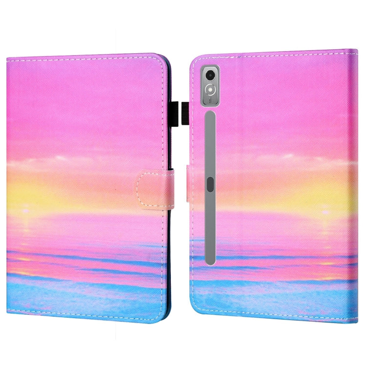 For Lenovo Tab P12 2023 / TB370FU Coloured Drawing Stitching Smart Leather Tablet Case(Sunrise) - Lenovo by PMC TechLife | Online Shopping South Africa | PMC TechLife | Buy Now Pay Later Mobicred
