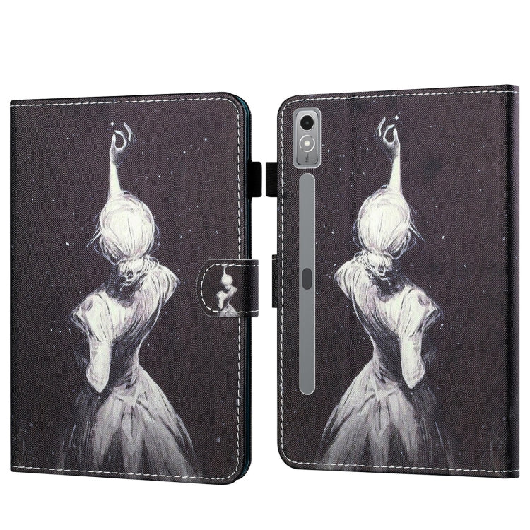 For Lenovo Tab P12 2023 / TB370FU Coloured Drawing Stitching Smart Leather Tablet Case(Star Girl) - Lenovo by PMC TechLife | Online Shopping South Africa | PMC TechLife | Buy Now Pay Later Mobicred