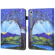 For Lenovo Tab P12 2023 / TB370FU Coloured Drawing Stitching Smart Leather Tablet Case(Sunrise and Tree)