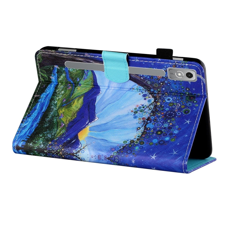 For Lenovo Tab P12 2023 / TB370FU Coloured Drawing Stitching Smart Leather Tablet Case(Sunrise and Tree) - Lenovo by PMC TechLife | Online Shopping South Africa | PMC TechLife | Buy Now Pay Later Mobicred