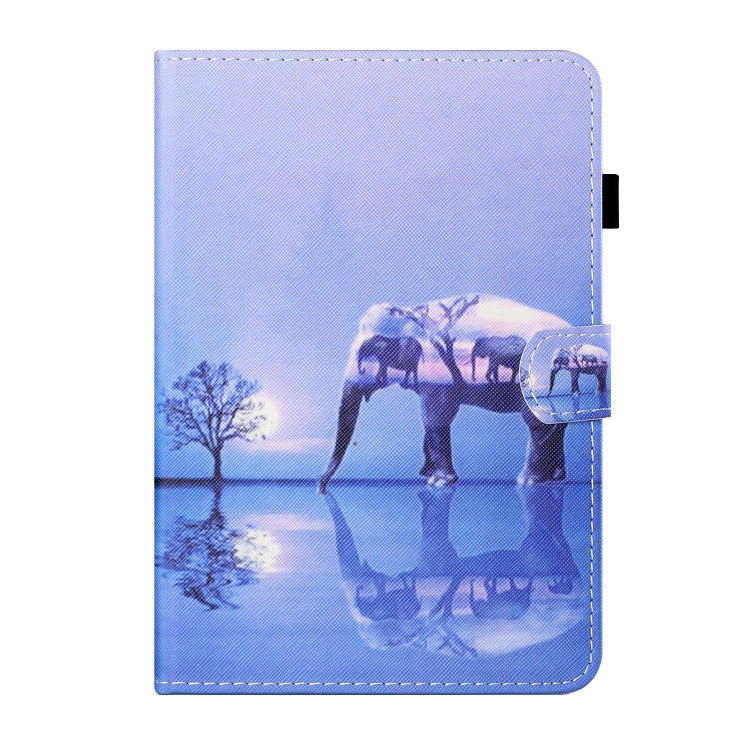 For Lenovo Tab M11/ Xiaoxin Pad 11 2024 Coloured Drawing Stitching Smart Leather Tablet Case(Tree and Elephant)