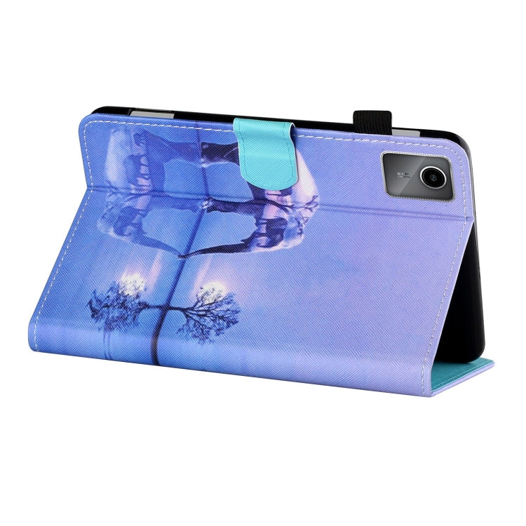 For Lenovo Tab M11/ Xiaoxin Pad 11 2024 Coloured Drawing Stitching Smart Leather Tablet Case(Tree and Elephant) - Lenovo by PMC Jewellery | Online Shopping South Africa | PMC Jewellery | Buy Now Pay Later Mobicred