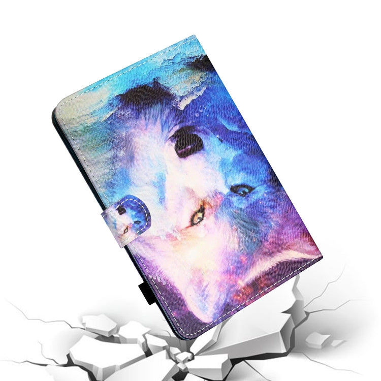 For Lenovo Tab M11/ Xiaoxin Pad 11 2024 Coloured Drawing Stitching Smart Leather Tablet Case(Wolf)
