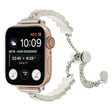 For Apple Watch SE 2022 40mm Shell Beads Chain Bracelet Metal Watch Band(Beige White Silver) - Watch Bands by PMC TechLife | Online Shopping South Africa | PMC TechLife