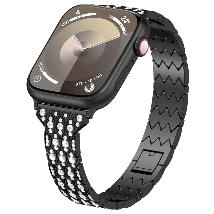 For Apple Watch Series 9 45mm Devil Eye Diamond Bracelet Metal Watch Band(Black) - Watch Bands by PMC TechLife | Online Shopping South Africa | PMC TechLife