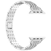 For Apple Watch Series 9 41mm Devil Eye Diamond Bracelet Metal Watch Band(Silver)