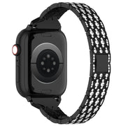 For Apple Watch Series 8 45mm Devil Eye Diamond Bracelet Metal Watch Band(Black)