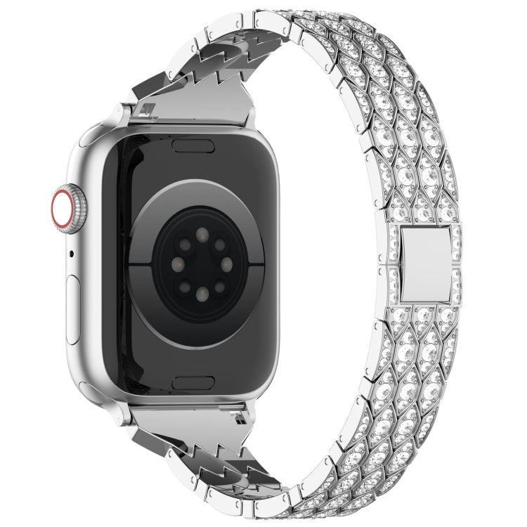 For Apple Watch Series 7 41mm Devil Eye Diamond Bracelet Metal Watch Band(Silver) - Watch Bands by PMC TechLife | Online Shopping South Africa | PMC TechLife