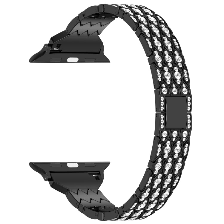 For Apple Watch SE 40mm Devil Eye Diamond Bracelet Metal Watch Band(Black) - Watch Bands by PMC TechLife | Online Shopping South Africa | PMC TechLife