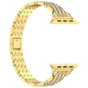 For Apple Watch SE 40mm Devil Eye Diamond Bracelet Metal Watch Band(Gold)