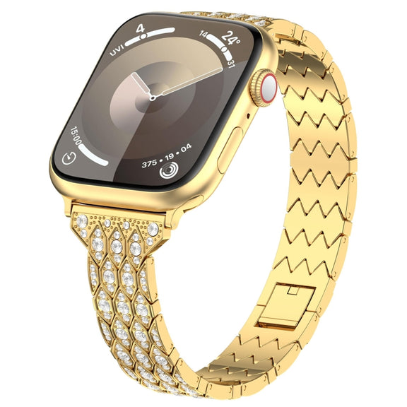 For Apple Watch SE 40mm Devil Eye Diamond Bracelet Metal Watch Band(Gold)