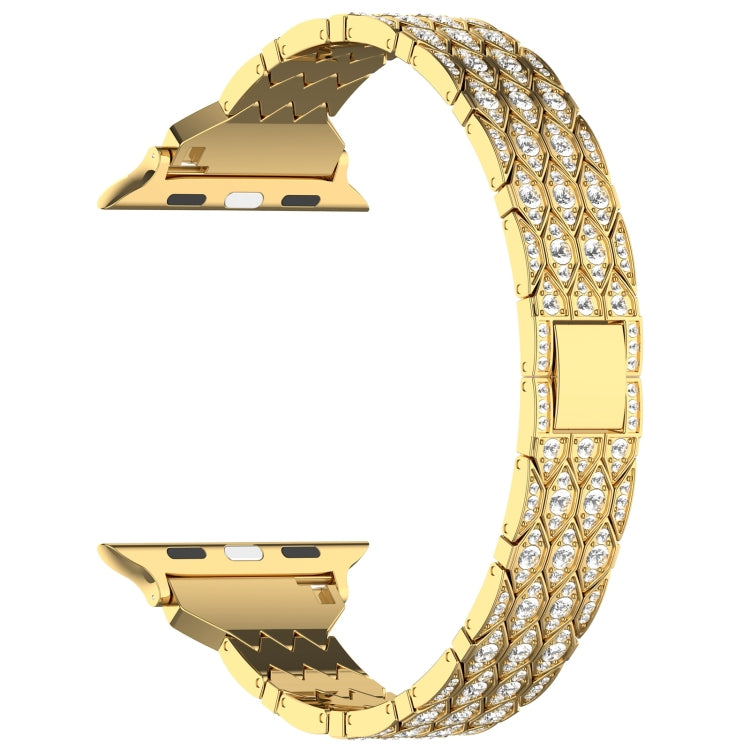 For Apple Watch Series 4 40mm Devil Eye Diamond Bracelet Metal Watch Band(Gold)
