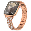 For Apple Watch Series 3 42mm Devil Eye Diamond Bracelet Metal Watch Band(Rose Gold) - Watch Bands by PMC TechLife | Online Shopping South Africa | PMC TechLife