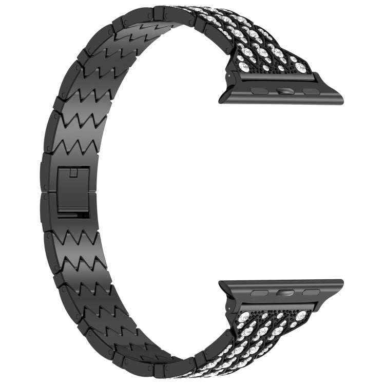 For Apple Watch Series 2 42mm Devil Eye Diamond Bracelet Metal Watch Band(Black)