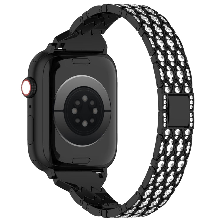 For Apple Watch Series 2 42mm Devil Eye Diamond Bracelet Metal Watch Band(Black)