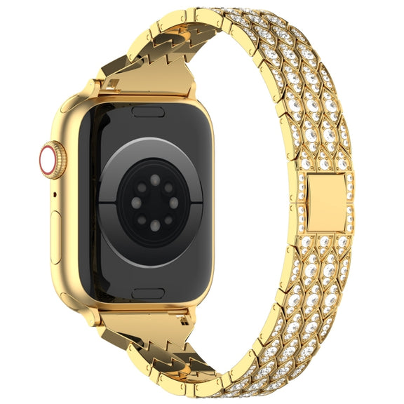For Apple Watch Series 2 38mm Devil Eye Diamond Bracelet Metal Watch Band(Gold)