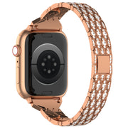 For Apple Watch Series 2 38mm Devil Eye Diamond Bracelet Metal Watch Band(Rose Gold)