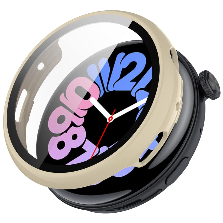 For vivo Watch 3 PC + Tempered Glass Film Integrated Watch Case(Ivory White) - Watch Case by PMC TechLife | Online Shopping South Africa | PMC TechLife | Buy Now Pay Later Mobicred