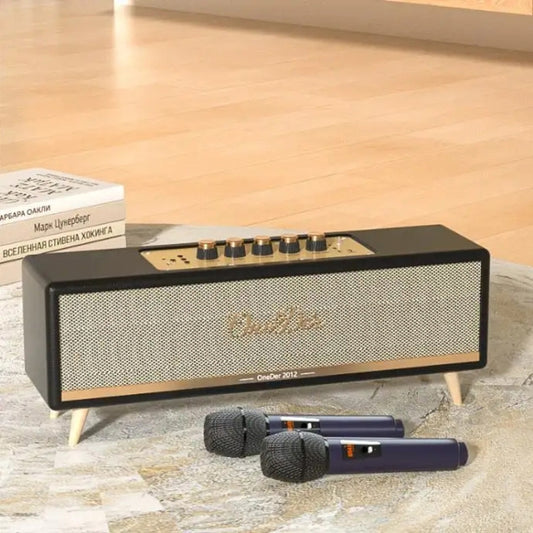 Oneder D8 Wireless Retro Dual Microphone Bluetooth Speaker(Black) - free shipping - PMC Jewellery - Order now!