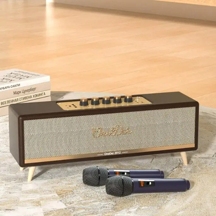 Oneder D8 Wireless Retro Dual Microphone Bluetooth Speaker(Brown) - free shipping - PMC Jewellery - Order now!