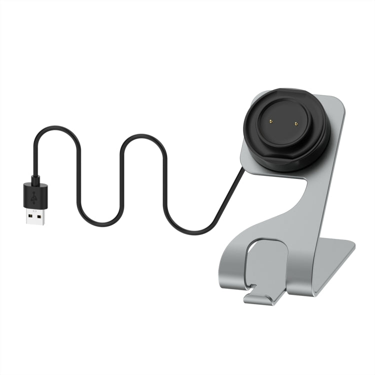 For Amazfit Bip 5 Unity A2324 Portable Magnetic Aluminum Alloy Charger Holder(Grey) - Charger by PMC TechLife | Online Shopping South Africa | PMC TechLife | Buy Now Pay Later Mobicred