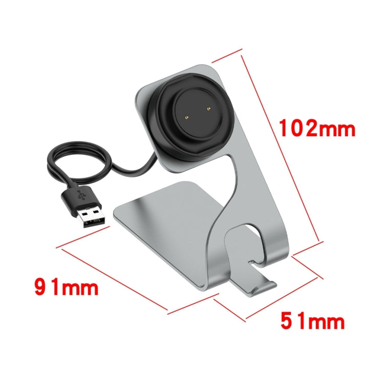 For Amazfit Bip 5 Unity A2324 Portable Magnetic Aluminum Alloy Charger Holder(Grey)