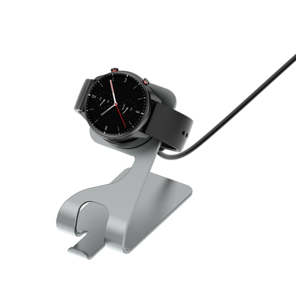 For Amazfit Bip 5 Unity A2324 Portable Magnetic Aluminum Alloy Charger Holder(Grey)