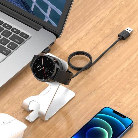 For Amazfit Bip 5 Unity A2324 Portable Magnetic Aluminum Alloy Charger Holder(Silver)