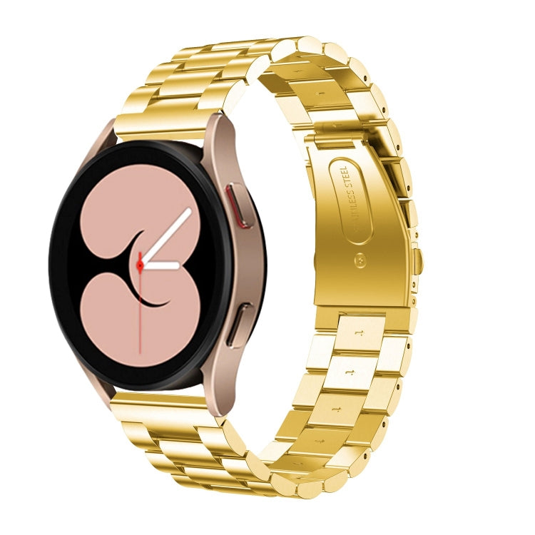 For Samsung Galaxy Watch6 / 6 Classic Flat Head Three-bead Stainless Steel Watch Band(Gold) - free shipping - PMC TechLife - Order now!
